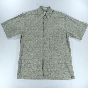 Vintage Pierre Cardin Geometric Print Short Sleeve Button Down Shirt Mens M 80s
